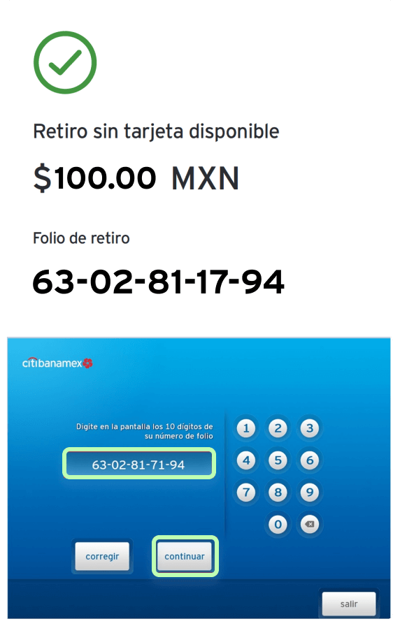 Operaciones sin tarjeta