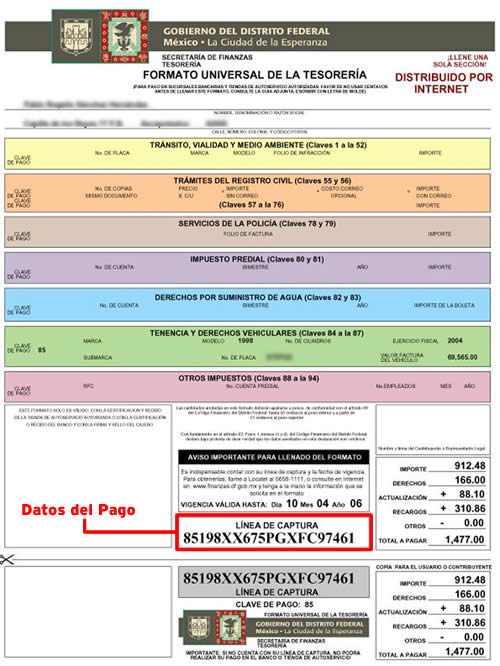 Formato universal de la tesoreria